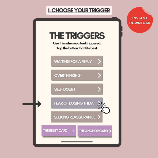 learn your anxious triggers and how to respond securely - card game to heal anxious attachment